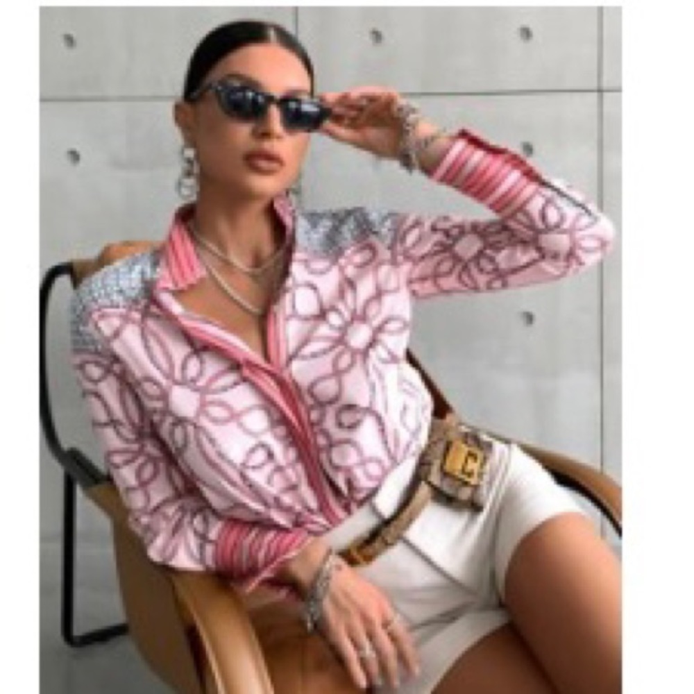Beautiful pink printed blouse